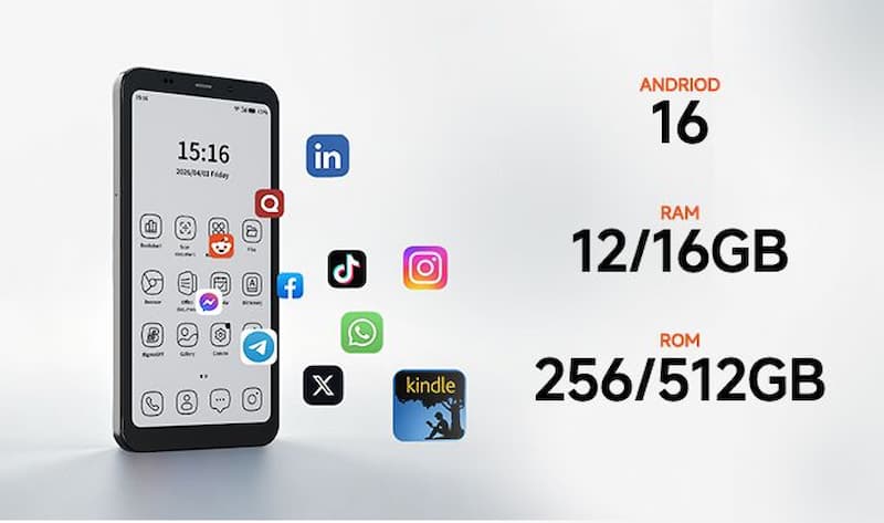Primeiro smartphone E Ink de tela dupla grande Bigme HiBreak Dual 2